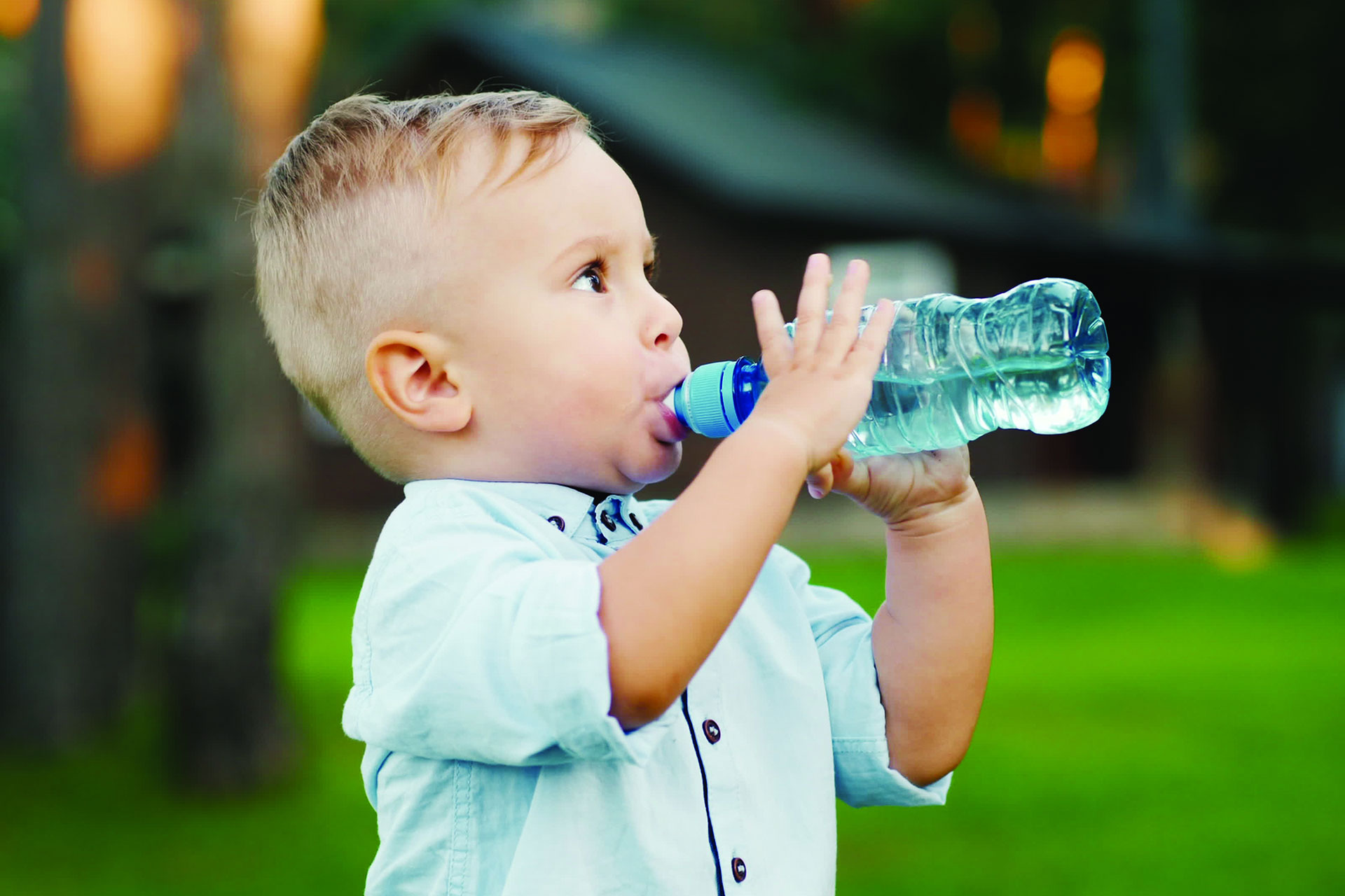 boy drinking water